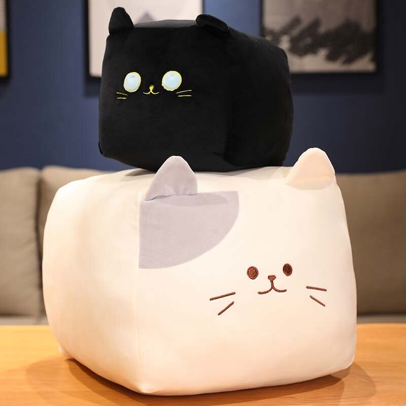 Kawaii Black White Cube Cat Plushies