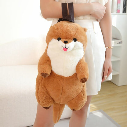 Kawaii Brown Otter Backpack Plushie