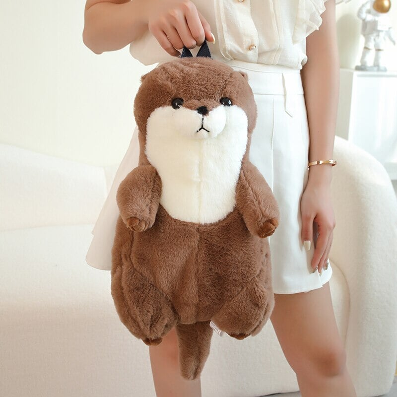 Kawaii Brown Otter Backpack Plushie