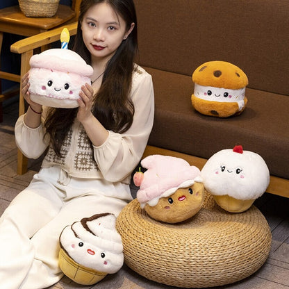 Kawaii Cake Plushie Strawberry Fruit Muffin Bakery Plushies