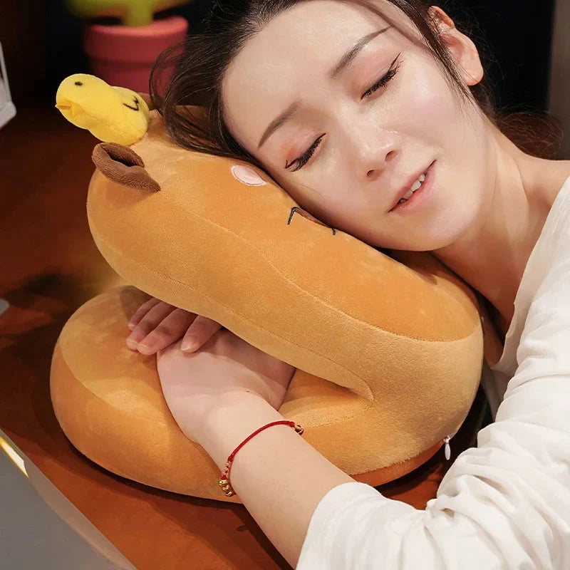Kawaii Capybara Power Nap Head Rest Cushion