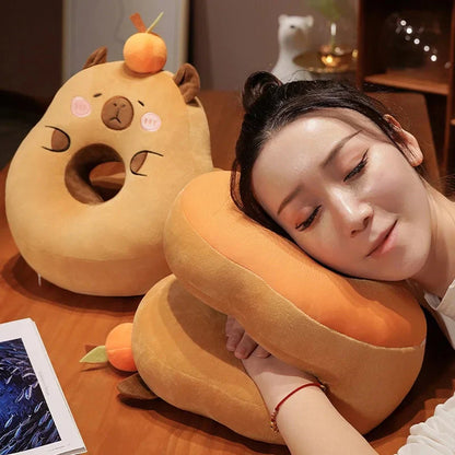 Kawaii Capybara Power Nap Head Rest Cushion