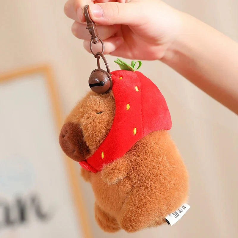 Kawaii Capybara with Strawberry Hat Plushie