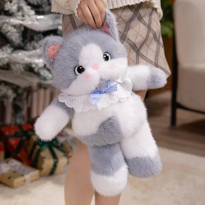 Kawaii Cat Plush Family with Collar