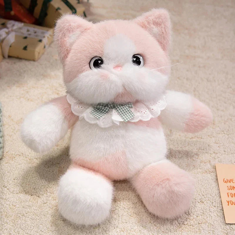 Kawaii Cat Plush Family with Collar