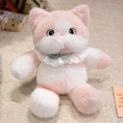 Kawaii Cat Plush Family with Collar