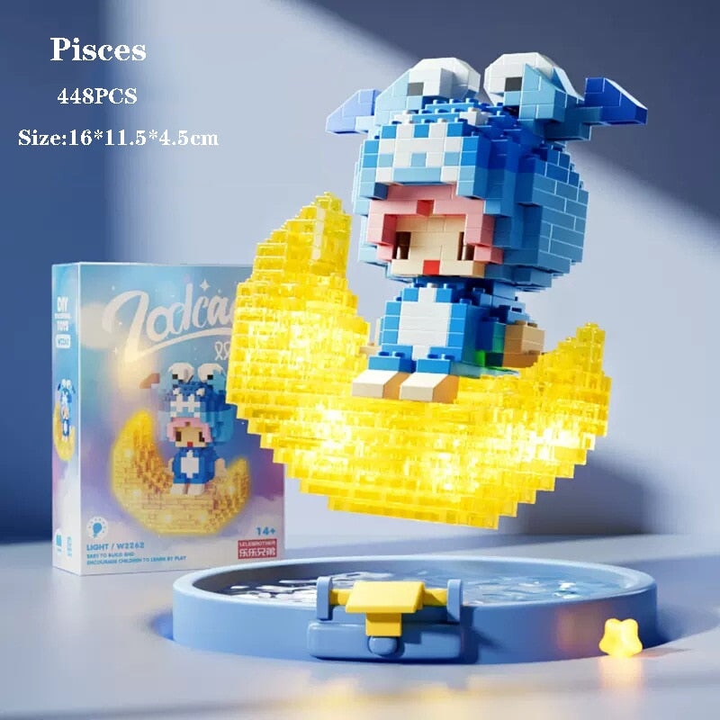Kawaii Chibi Moon Zodiac Star Constellations Nano Building Blocks