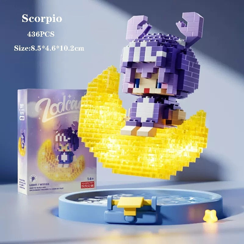 Kawaii Chibi Moon Zodiac Star Constellations Nano Building Blocks