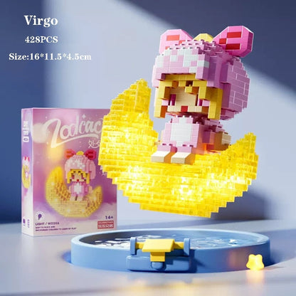 Kawaii Chibi Moon Zodiac Star Constellations Nano Building Blocks