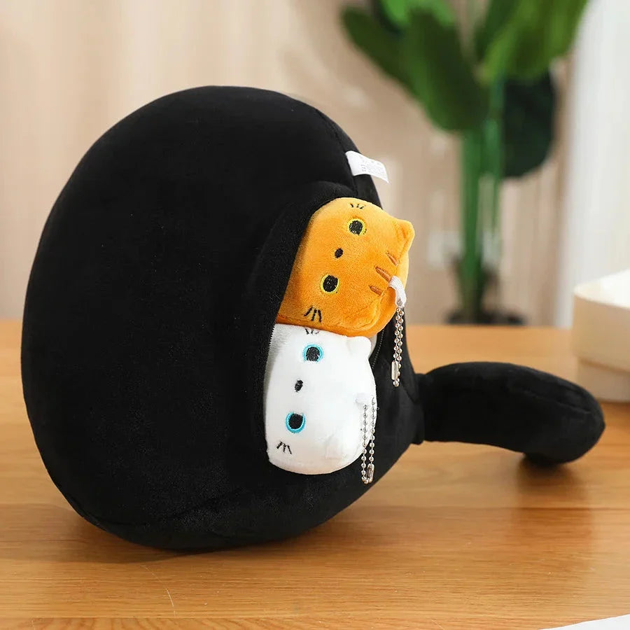 Kawaii Chunky Cat Plushies with Kittens
