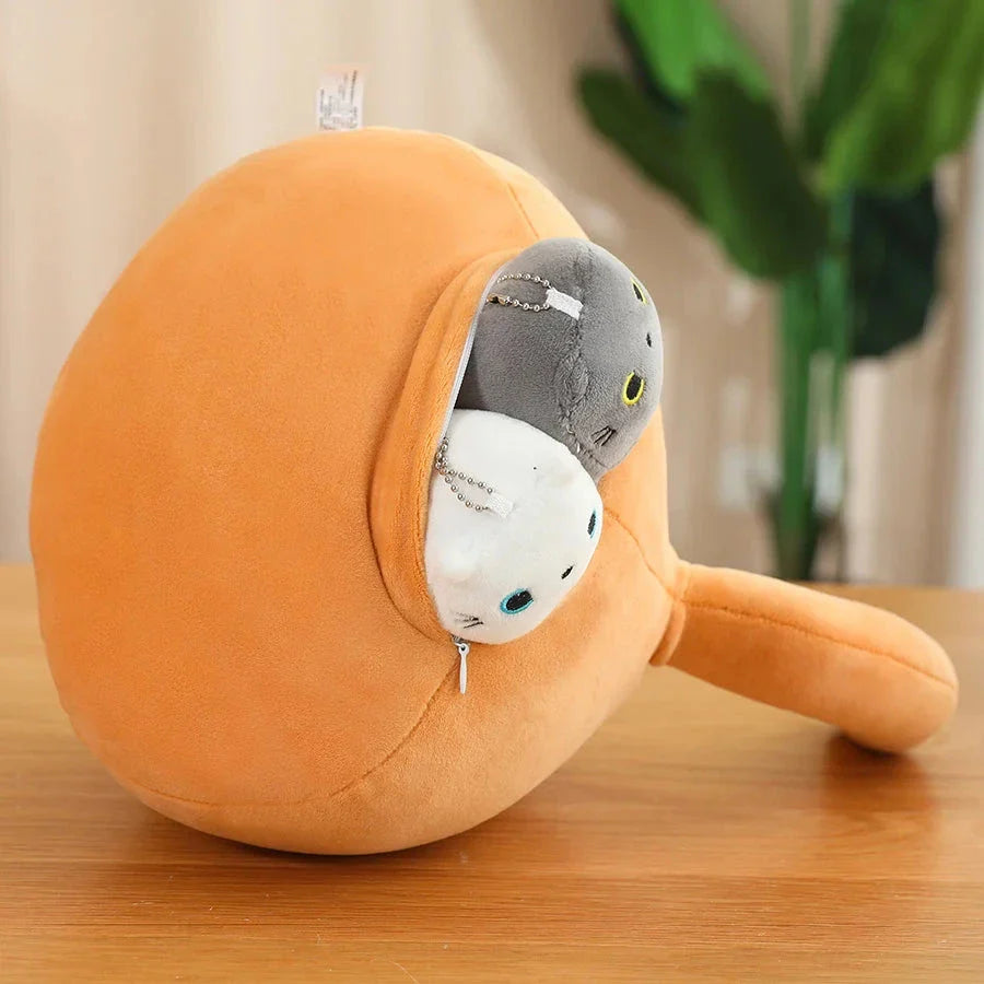 Kawaii Chunky Cat Plushies with Kittens