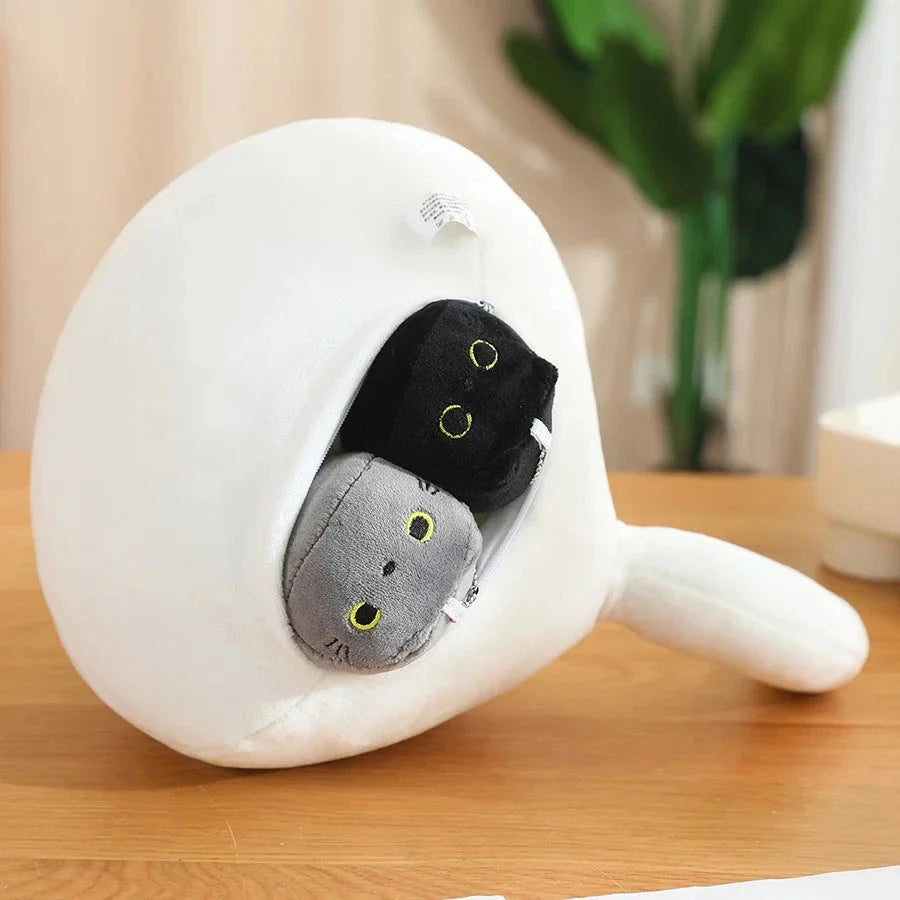 Kawaii Chunky Cat Plushies with Kittens