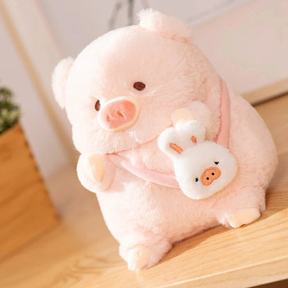 Kawaii Chunky Pig holding Flower Plushie
