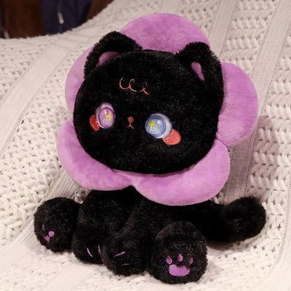 Kawaii Flower Black White Cat Plushies