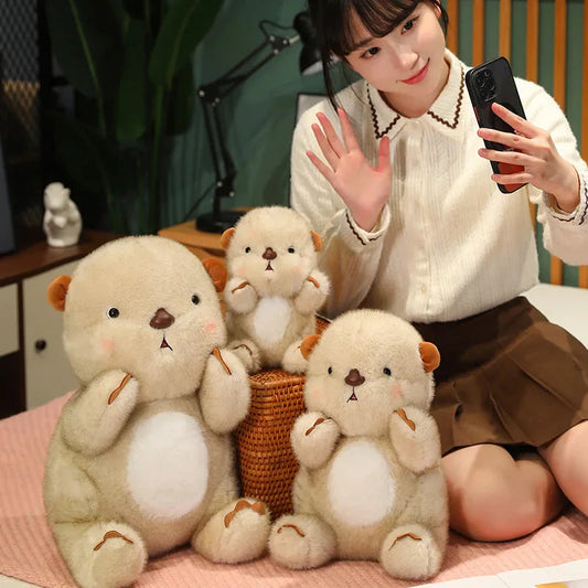 Kawaii Fluffy Blushing Otter Plushie