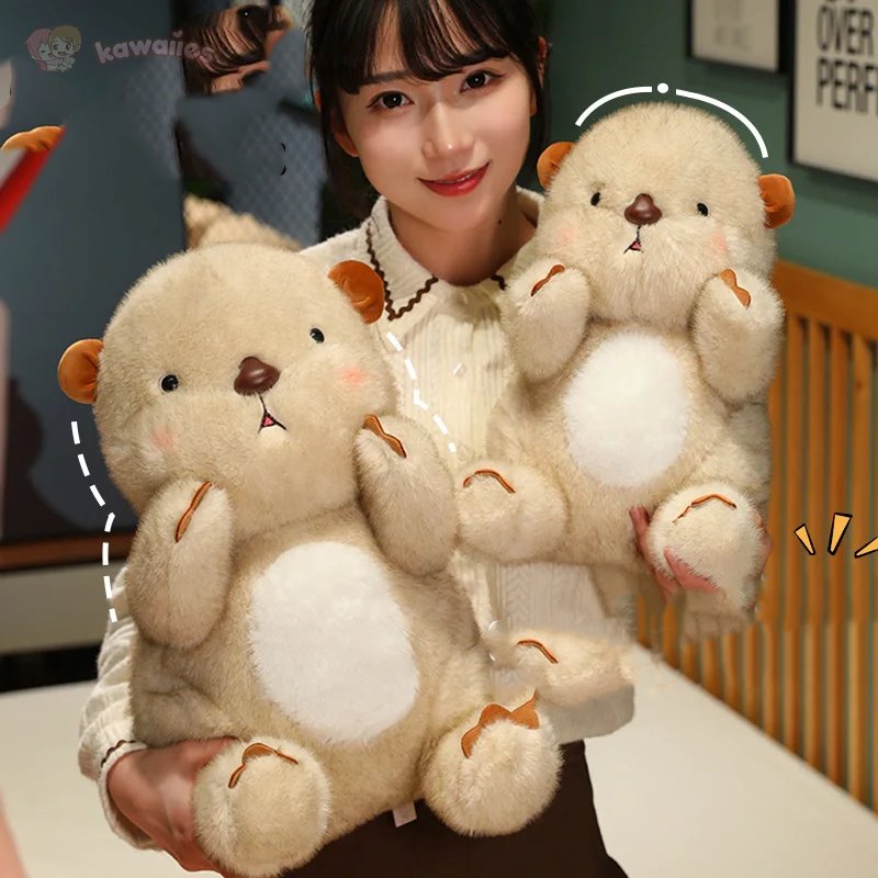 Kawaii Fluffy Blushing Otter Plushie