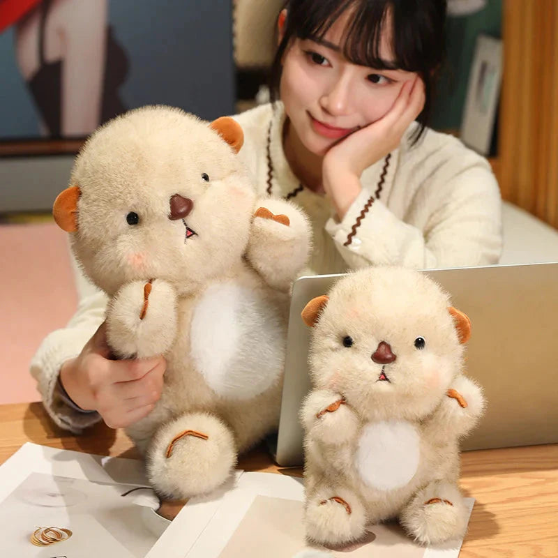 Kawaii Fluffy Blushing Otter Plushie