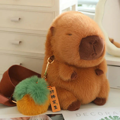 Kawaii Fluffy Capybara Plushies with Strap