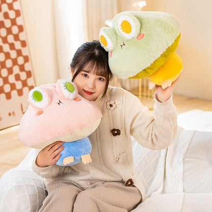 Kawaii Fluffy Mushroom Frog Family Plushies