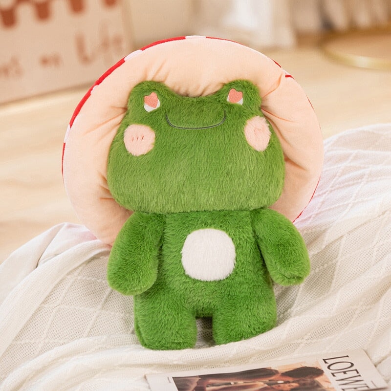 Kawaii Fluffy Mushroom Frog Family Plushies