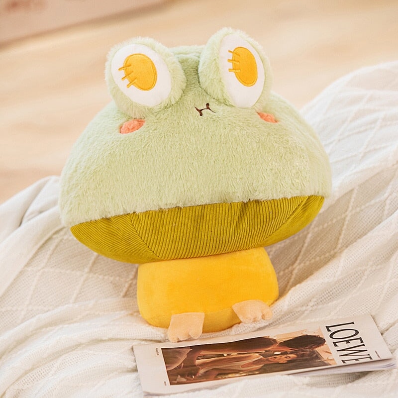 Kawaii Fluffy Mushroom Frog Family Plushies