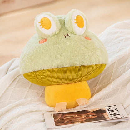 Kawaii Fluffy Mushroom Frog Family Plushies