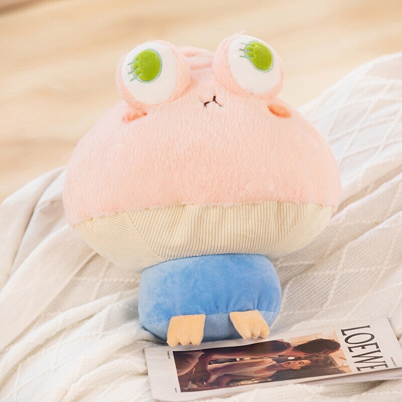 Kawaii Fluffy Mushroom Frog Family Plushies