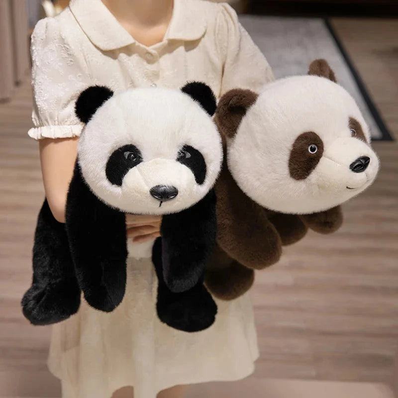 Kawaii Fuzzy Black Brown Panda Plushies