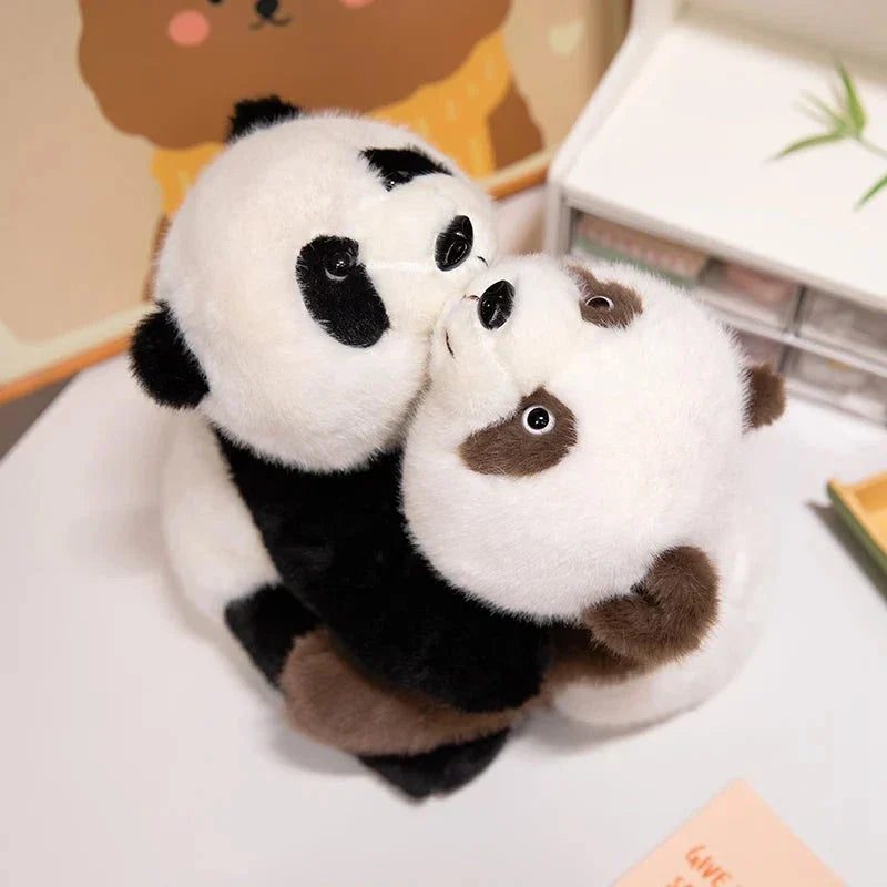 Kawaii Fuzzy Black Brown Panda Plushies