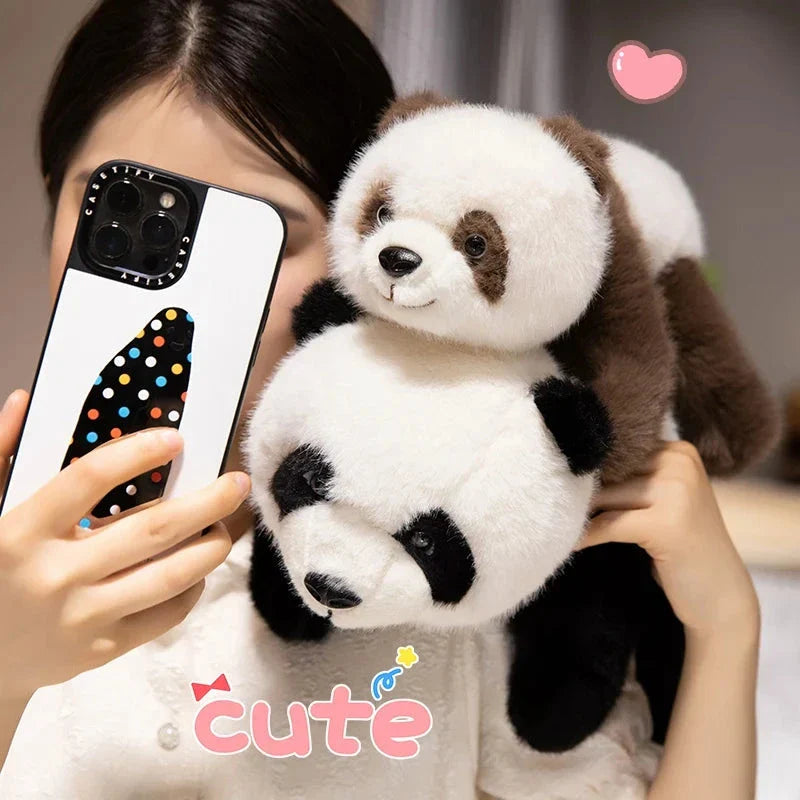 Kawaii Fuzzy Black Brown Panda Plushies
