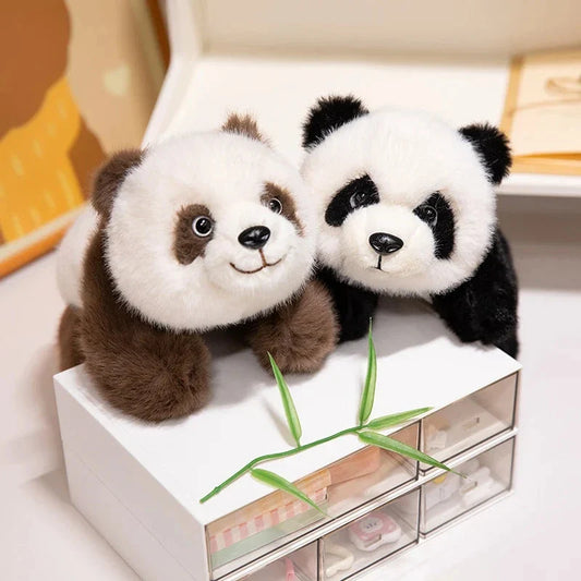 Kawaii Fuzzy Black Brown Panda Plushies