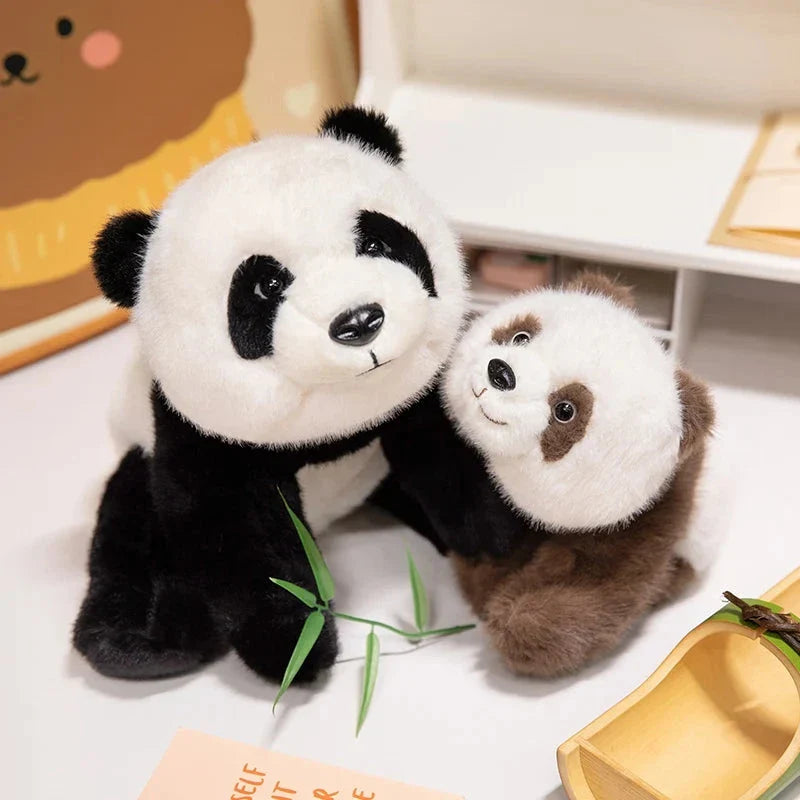 Kawaii Fuzzy Black Brown Panda Plushies