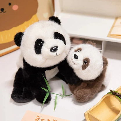 Kawaii Fuzzy Black Brown Panda Plushies
