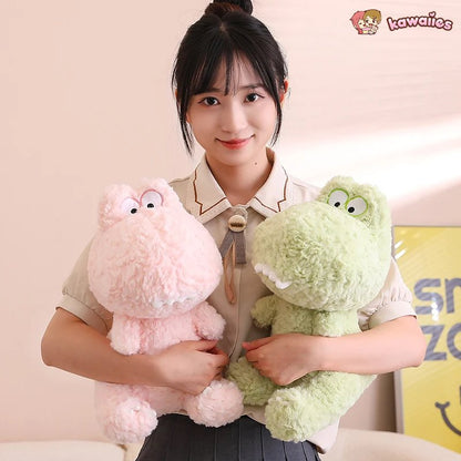 Kawaii Goofy Green Pink Dinosaur Plushies