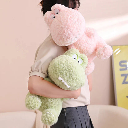 Kawaii Goofy Green Pink Dinosaur Plushies