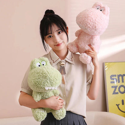 Kawaii Goofy Green Pink Dinosaur Plushies