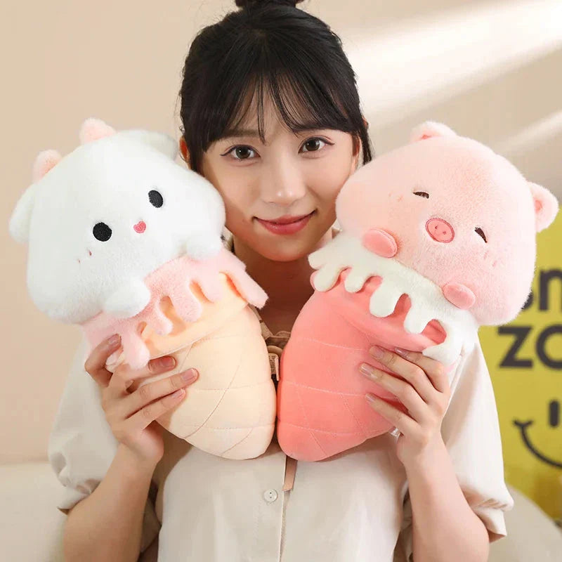 Kawaii Ice Cream Pig Capybara Chick Sheep Plushie