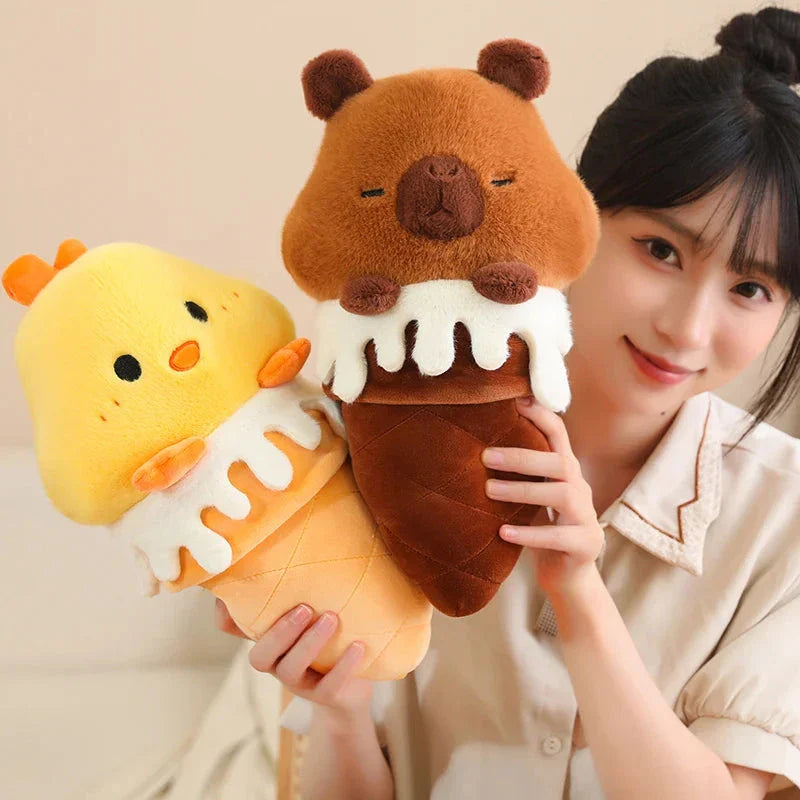 Kawaii Ice Cream Pig Capybara Chick Sheep Plushie