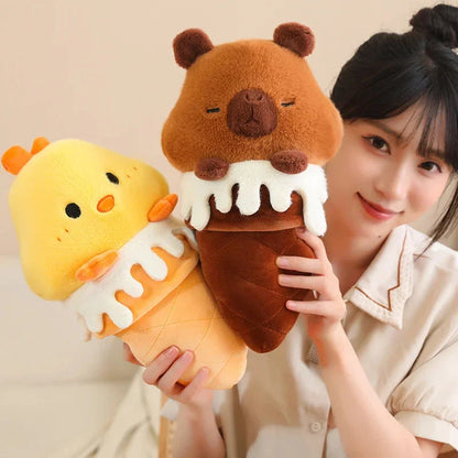 Kawaii Ice Cream Pig Capybara Chick Sheep Plushie