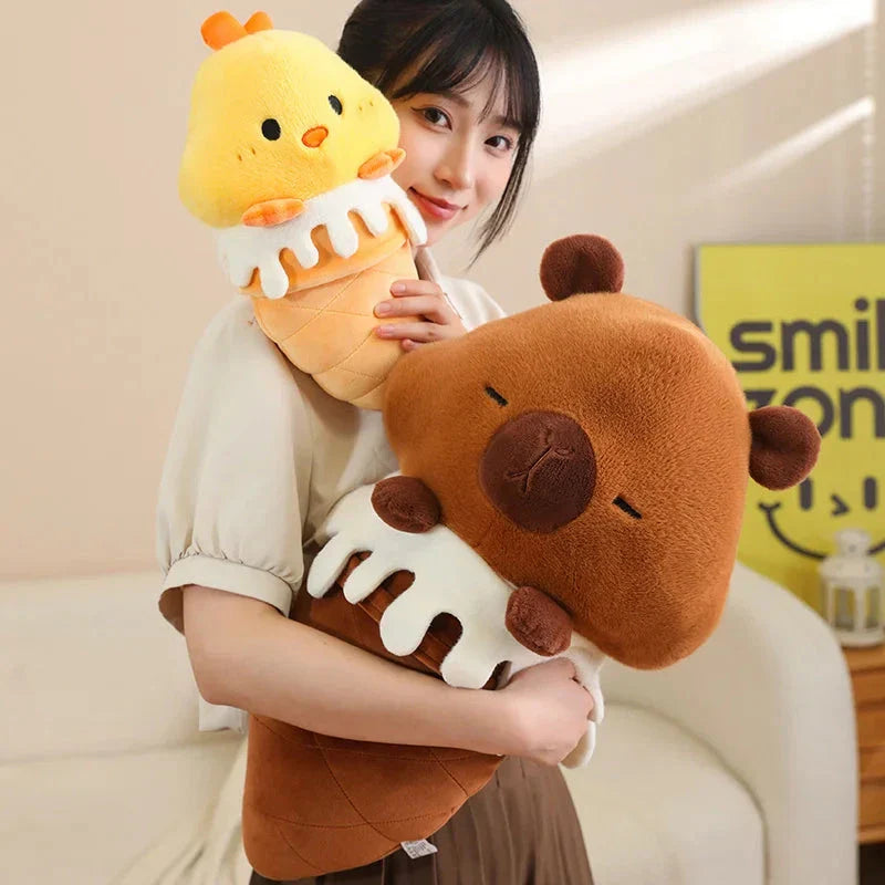 Kawaii Ice Cream Pig Capybara Chick Sheep Plushie