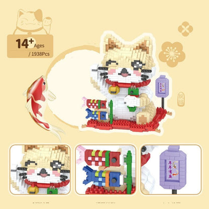 Kawaii Lucky Fortune Cat Nano Building Sets