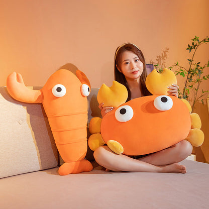 Kawaii Orange Crab & Lobster Plushie