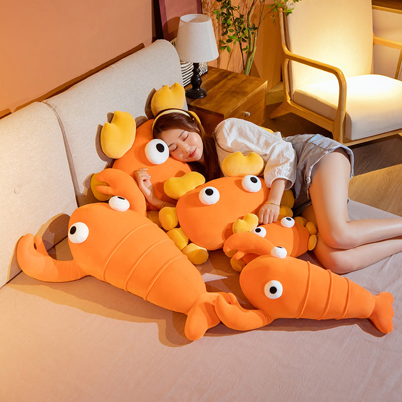 Kawaii Orange Crab & Lobster Plushie