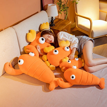 Kawaii Orange Crab & Lobster Plushie