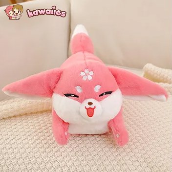 Kawaii Pink Fox Sakura Plushie
