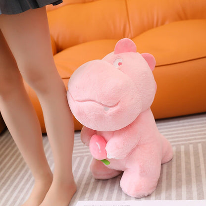 Kawaii Pink Green Fluffy Dinosaur Plushies