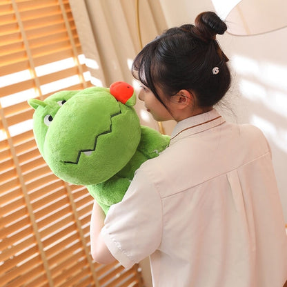 Kawaii Pink Green Fluffy Dinosaur Plushies