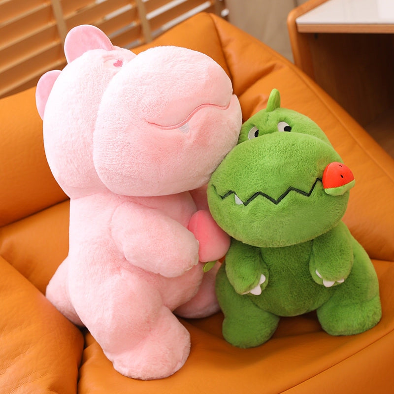 Kawaii Pink Green Fluffy Dinosaur Plushies