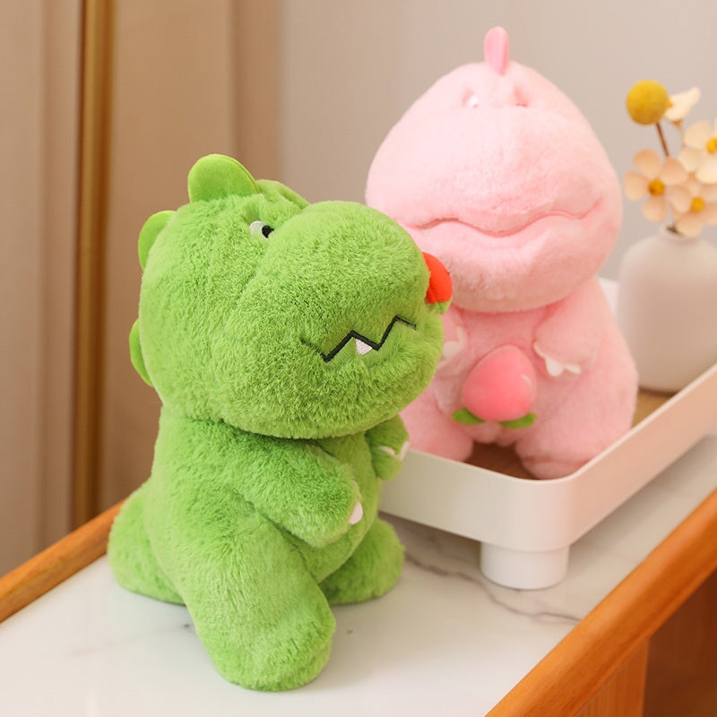 Kawaii Pink Green Fluffy Dinosaur Plushies