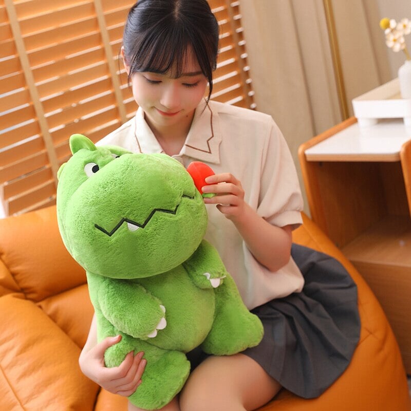 Kawaii Pink Green Fluffy Dinosaur Plushies